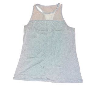 Women’s Athleta gray and white Airy Essence Tank small activewear workout run